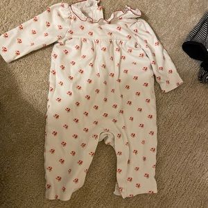 Janie and jack 6-12 months onesie rose/gold print